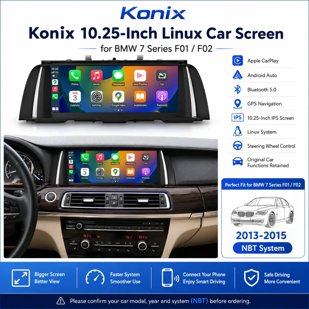 Konix 10.25-Inch Linux Car Screen for BMW 7 Series F01 / F02 2013-2015 – NBT System